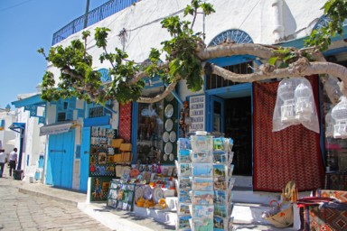 木漏れ日の中でお土産を探すひととき