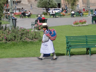 乾いた大地に映えるカラフルな彩り