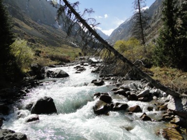 アラアルチャの轟音を響かせる川