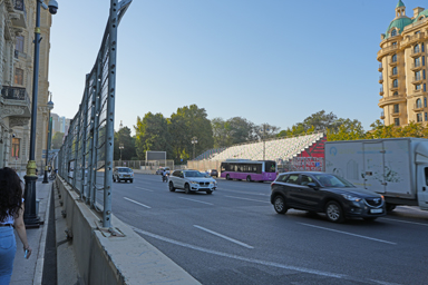 バクーのF1の市街地コースの会場