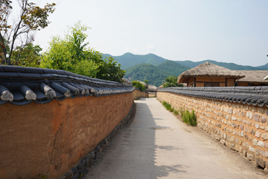 河回村の牧歌的な世界遺産の風景