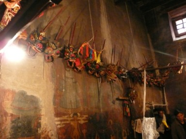 パンコルチョンデの寺院内部の地獄を表す部屋