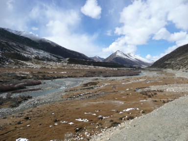 標高が上がり植物も町もない道