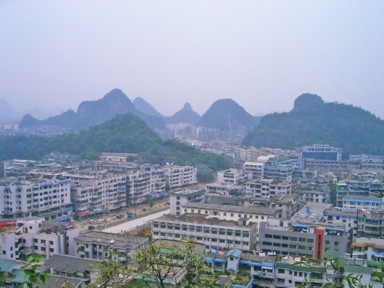 桂林の街中から見える絶景