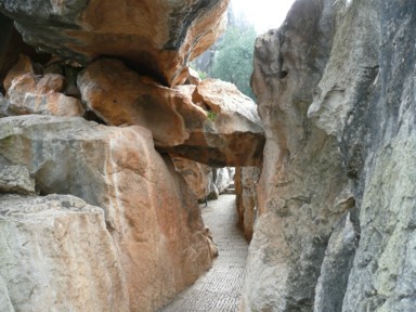 巨大迷路のような石林の岩場