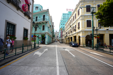 マカオの西洋のようなカラフルな街並み