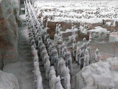 兵馬俑の整列する姿