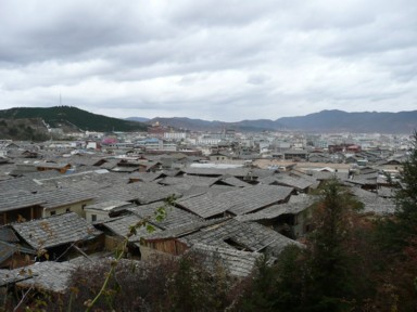 シャングリラの独克宗古城の街並み