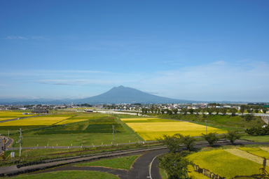 田舎館村展望台からの岩木山