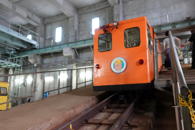 青函トンネル記念館のケーブルカー