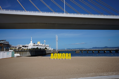 あおもり駅前のビーチ
