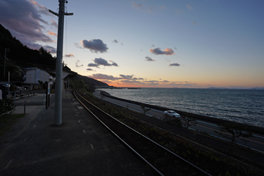 下灘駅の夕暮れ