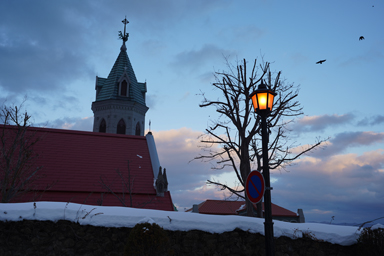 函館元町の教会のある街並み
