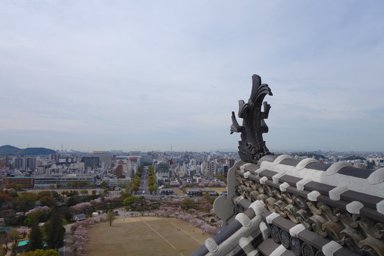 姫路城の天守からの姫路の街