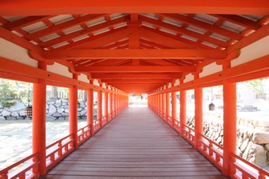 潮の満ち引きで変わる参道