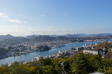 尾道の展望台からの街並み