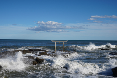 大洗磯前神社の海に浮かぶ鳥居