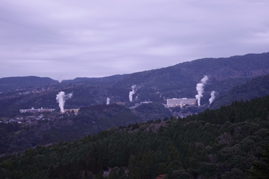 霧島温泉のいくつもの煙