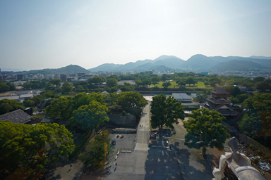 熊本城の天守からの眺め