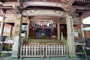 天岩戸神社の鳥居と森