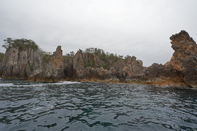 佐渡の尖閣湾のいろんな形をした岩