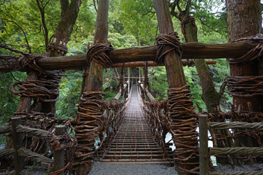 かずら橋の吊り橋風景