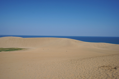 鳥取砂丘の風紋と青空