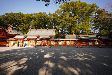 熊野速玉大社の朱塗りの社殿
