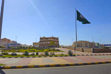アブハーの砂漠の国サウジアラビアの標高2000メートルの涼しい都市の風景