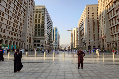 メディナの聖域を囲むホテル群の風景