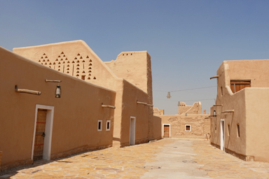 ディルイーヤ遺跡の昔の土壁の家々