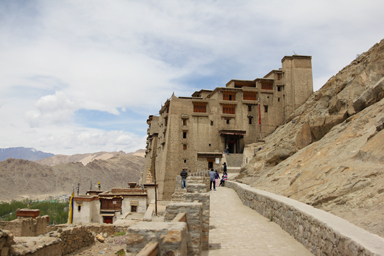 山と同じ色をした巨大なパレス入り口