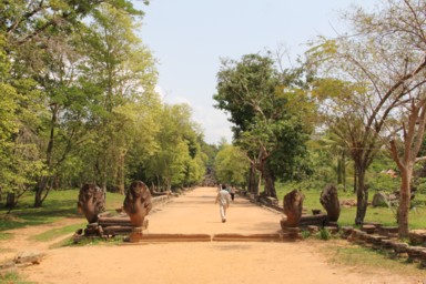 地雷が残っていた巨大な遺跡の参道