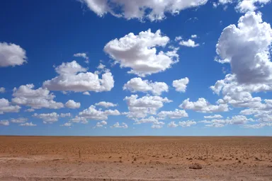 ナミビアの郊外のなのもない平らな大地が続く光景