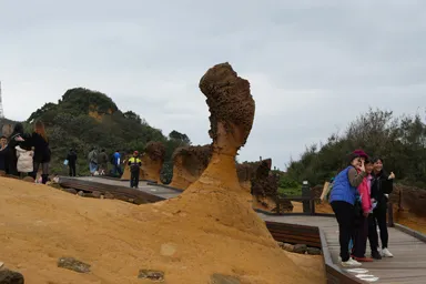台湾の野柳地質公園のクレオパトラの岩
