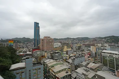 台湾の上から見た基隆港