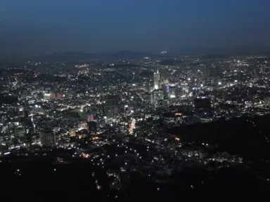 Nソウルタワーから見下ろす夜の街