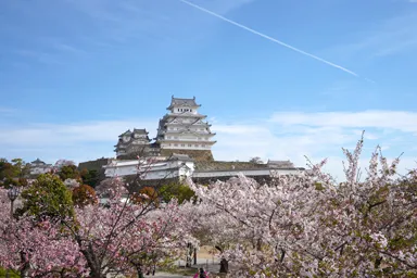 白鷺城と呼ばれる姫路城の優雅な天守。