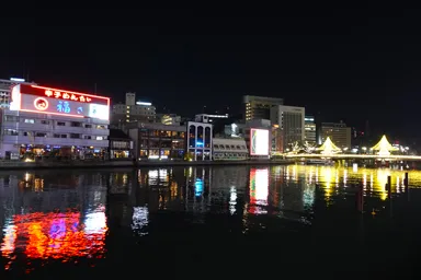 中洲のクリスマスの夜のライトアップ