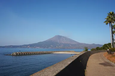 鹿児島の荒崎パーキングからの桜島