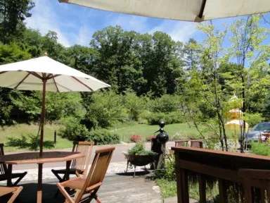 山梨の夏の野辺山のカフェ