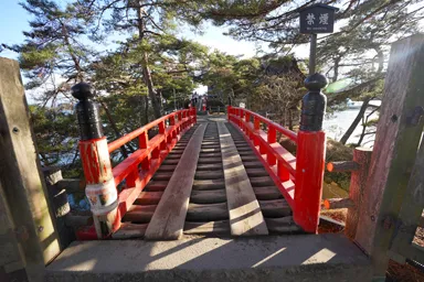 宮城の松島の赤い福浦橋