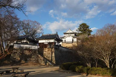 岡山の備中松山城の石垣と天守