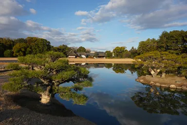 岡山の後楽園の沢の池