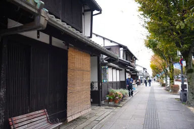 彦根の夢京橋キャッスルロードの町並み