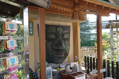 上野公園の上野大仏の巨大な顔