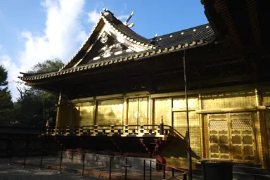 上野公園の金色に輝く上野東照宮の社殿