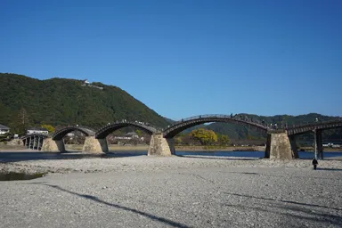 山口の岩国の錦帯橋と岩国城