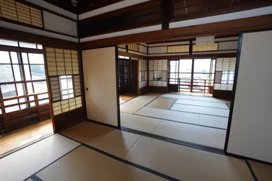 山口の萩の伊藤博文別邸の2階の畳の部屋