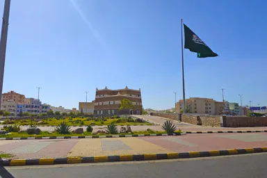 アブハーの砂漠の国サウジアラビアの標高2000メートルの涼しい都市の風景